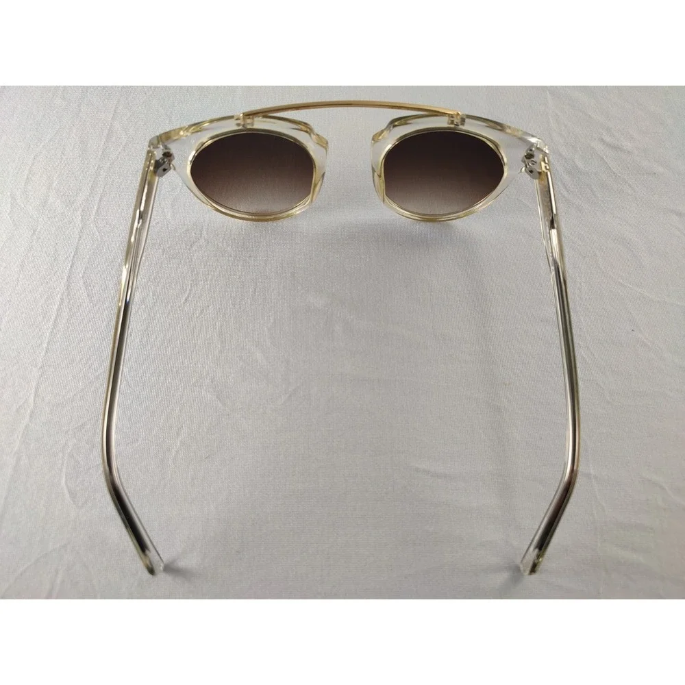 Linea Roma LR 3608 C2 Clear Gold Top Bar Sunglasses‎ Made in Italy 48-23 145
